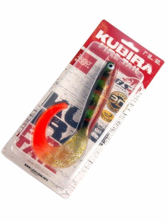 Силиконовая приманка Lucky John Kubira Fire Tail 7.0in 180 мм 1 шт PG27 3D BBS Series  140436-PG27 — крупный план
	                                    2