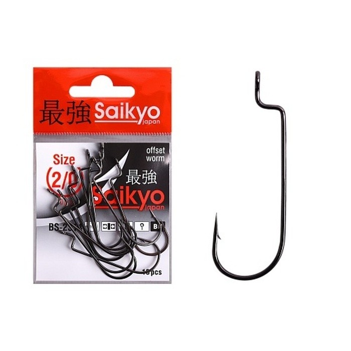 Крючок Офсетный Saikyo BS-2314 №2/0 10 шт BN   BS-2314BN2/0-10 — характеристики,  особенности конструкции