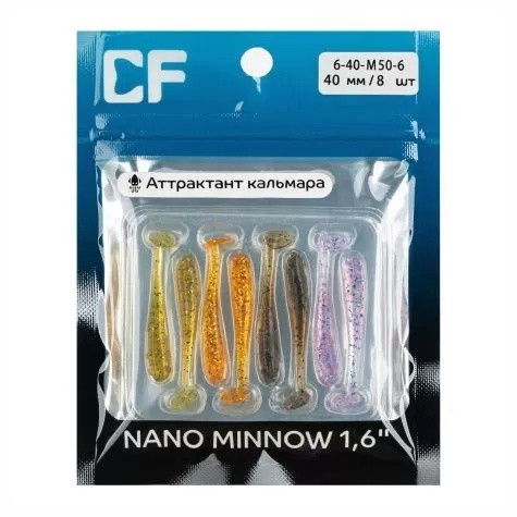 Силиконовая приманка CF Company Nano Minnow 1.6 40 мм 8 шт M50   6-40-M50-6 — характеристики,  особенности конструкции