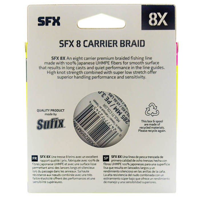 Плетеный шнур Sufix SFX 8X 150 м  PE # 1 Разноцветная 0,165 мм   SFX8B165M150 — крупный план
	                                    2