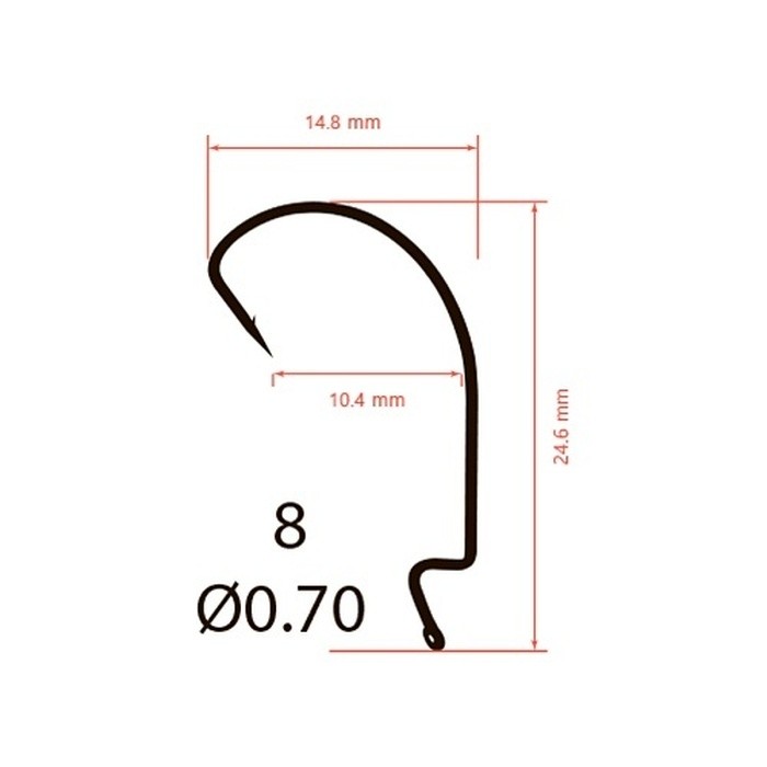 Крючок Офсетный Saikyo BS-3315 №8 10 шт BN   BS-3315BN8-10 — крупный план
	                                    2