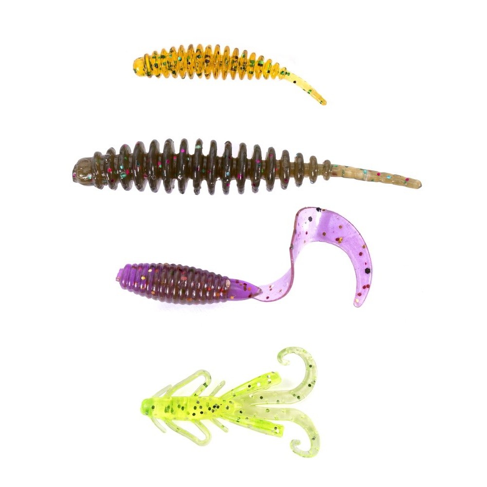 Силиконовая приманка Lucky John Perch Snack Pack 35 мм 67 шт 01 Set Pro Series  LJMG-001SET — крупный план
	                                    1