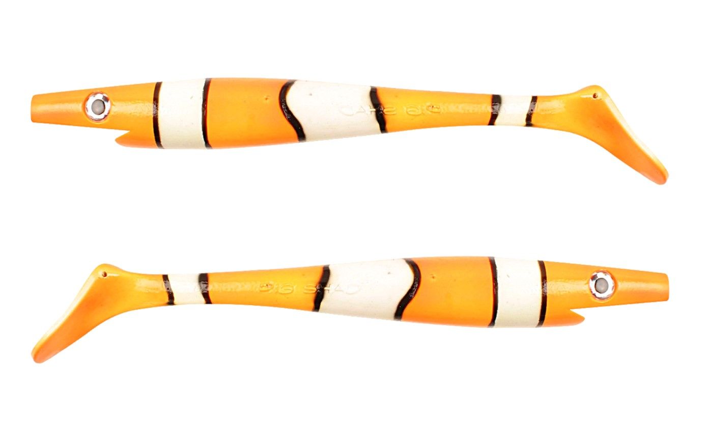 Силиконовая приманка Strike Pro Pig Shad Jr 200 мм 2 шт Clownfish   SP-172C#C130 — крупный план
	                                    1