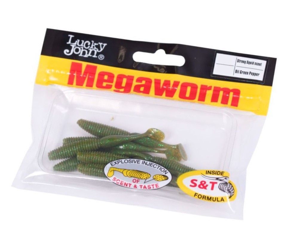 Силиконовая приманка Lucky John MegaWorm 3.0in 76 мм 7 шт S67 Pro Series  140190-S67 — крупный план
	                                    2