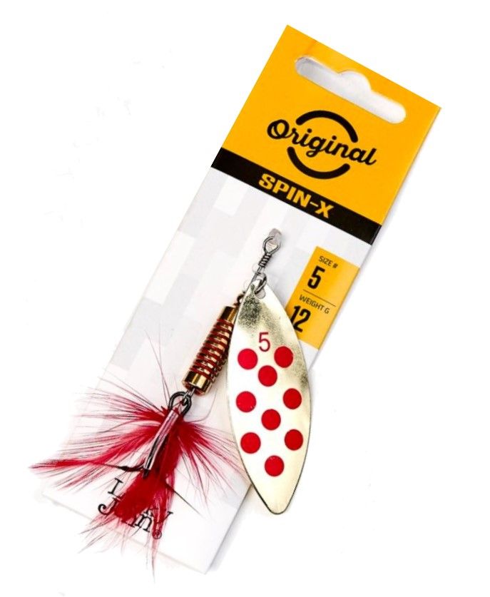 Вращающаяся Блесна Lucky John Spin-X Long №5 12 гр GR   LJSL05-GR — крупный план
	                                    1