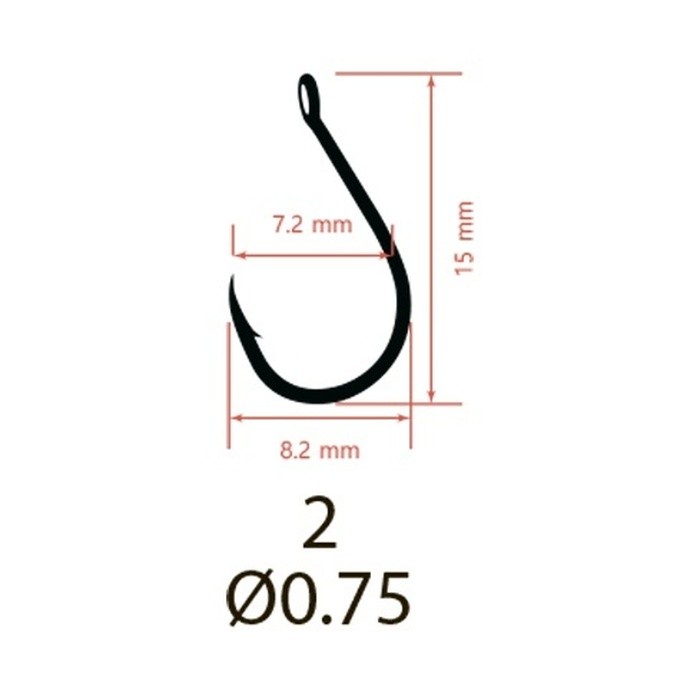 Крючок Одинарный Saikyo KH-10026 Chinu Ring №2 10 шт BN   KH-10026BN2-10 — крупный план
	                                    2