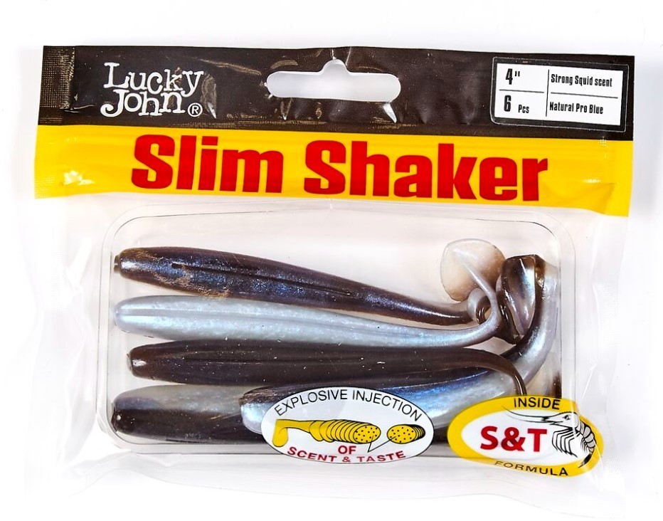 Силиконовая приманка Lucky John Slim Shaker 4in 100 мм 6 шт T46 Pro Series  140183-T46 — крупный план
	                                    2