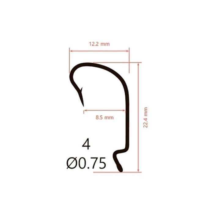 Крючок Офсетный Saikyo BS-2312 №4 10 шт R   BS-2312R4-10 — крупный план
	                                    2