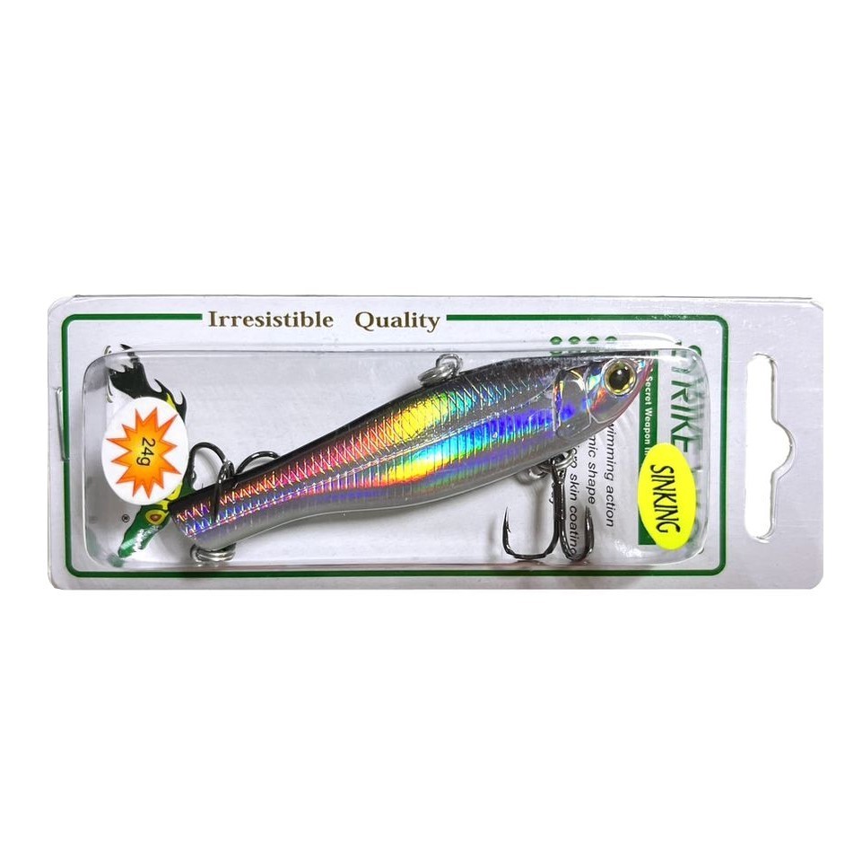 Воблер Strike Pro Beflap 75-24gr A010-EP Black Back Silver 24 гр   JS-161-24#A010-EP — крупный план
	                                    1