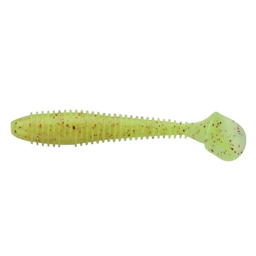 Силиконовая приманка Keitech Swing Impact Fat 3.8 96 мм 6 шт PAL #01 Chartreuse Red Flake — характеристики,
	                                    особенности конструкции