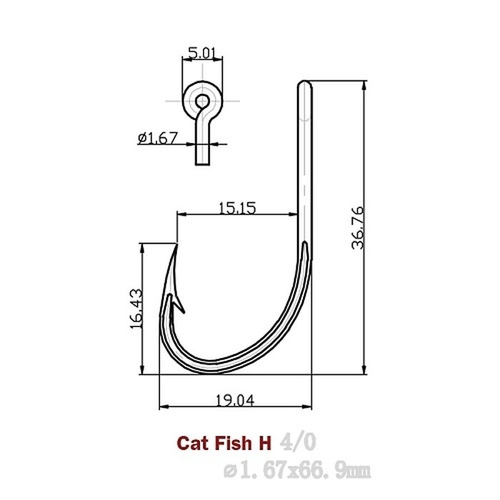 Крючок Одинарный Saikyo Cat Fish H №4/0 10 шт BN   SORCFHBN4/0-10 — крупный план
	                                    1