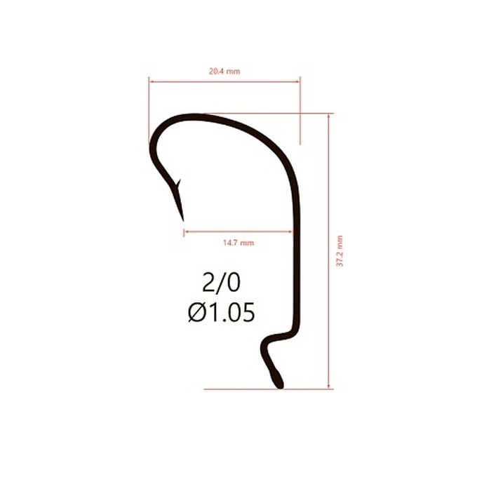 Крючок Офсетный Saikyo BS-3312 №2/0 10 шт BN   BS-3312BN2/0-10 — крупный план
	                                    2