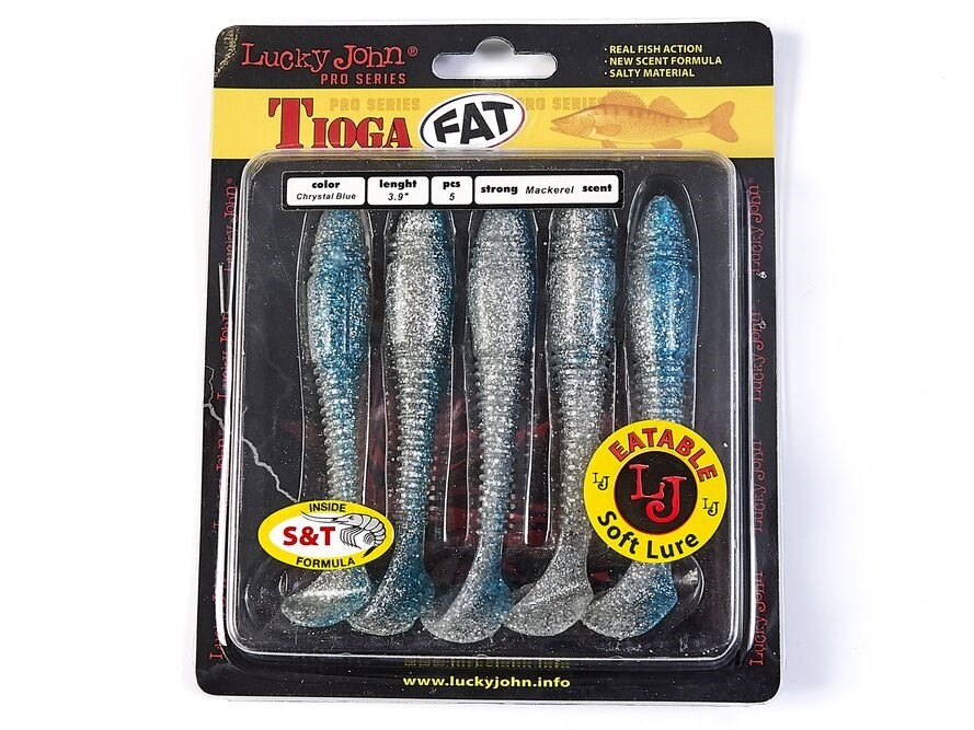 Силиконовая приманка Lucky John Tioga Fat 3.9in 100 мм 5 шт T05 Pro Series  140146-T05 — крупный план
	                                    2