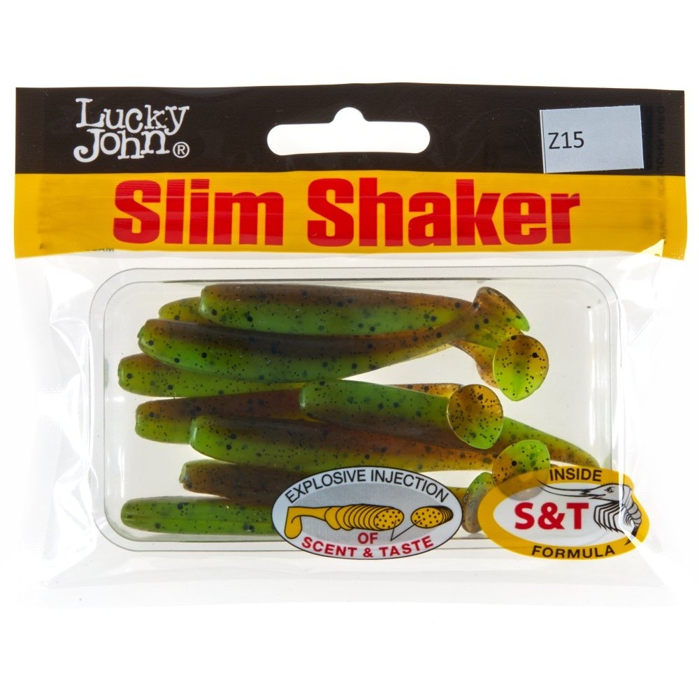 Силиконовая приманка Lucky John Slim Shaker 3in 76 мм 9 шт Z15 Pro Series  140182-Z15 — крупный план
	                                    2