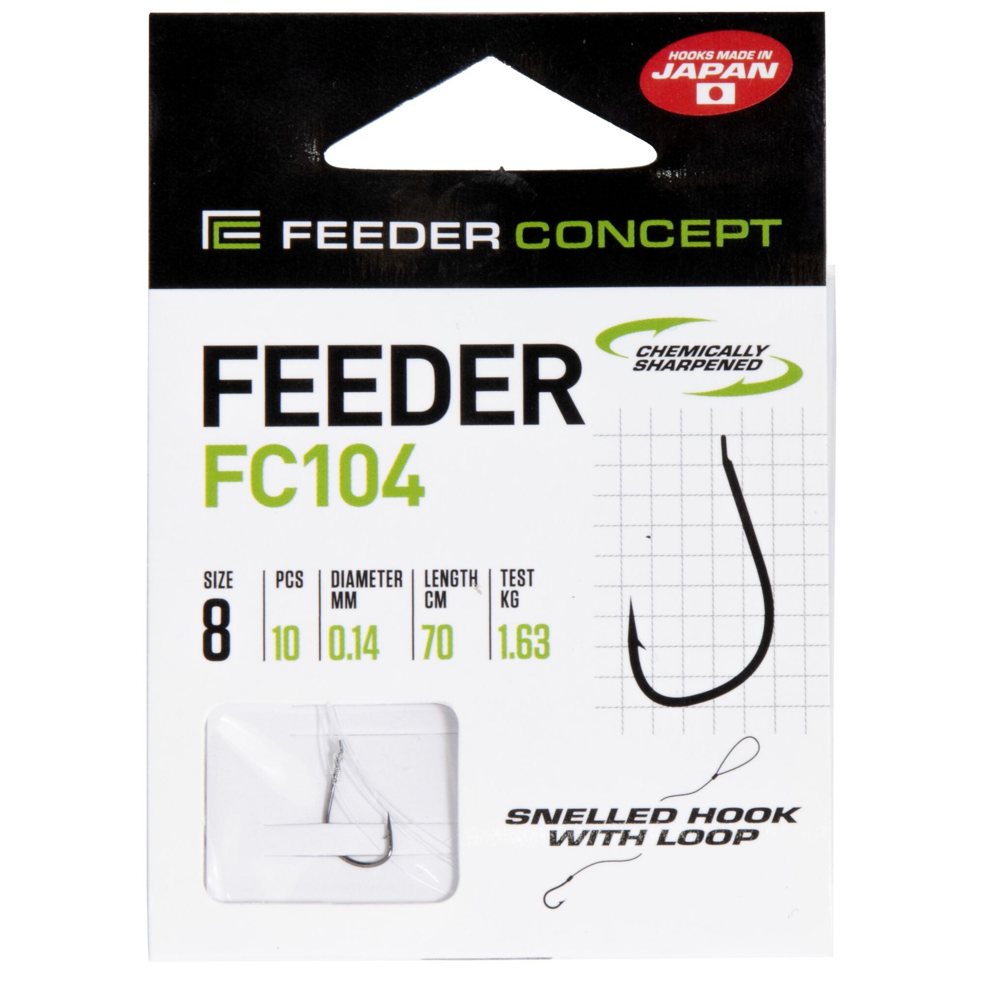 Поводок Feeder Concept Feeder FC104 70 см 1,63 кг  0,14 мм  10 шт №8  FC104-008-014 — крупный план
	                                    3