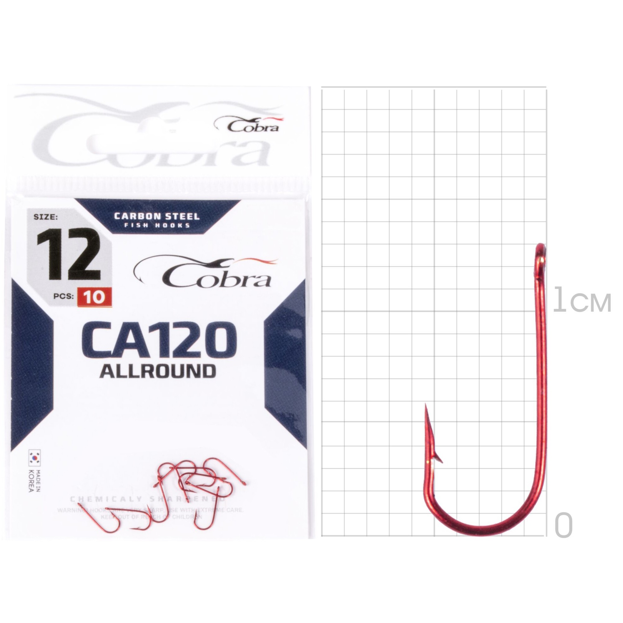 Крючок Одинарный Cobra Allround Mirage CA120 №12 10 шт    CA120-012 — крупный план
	                                    2