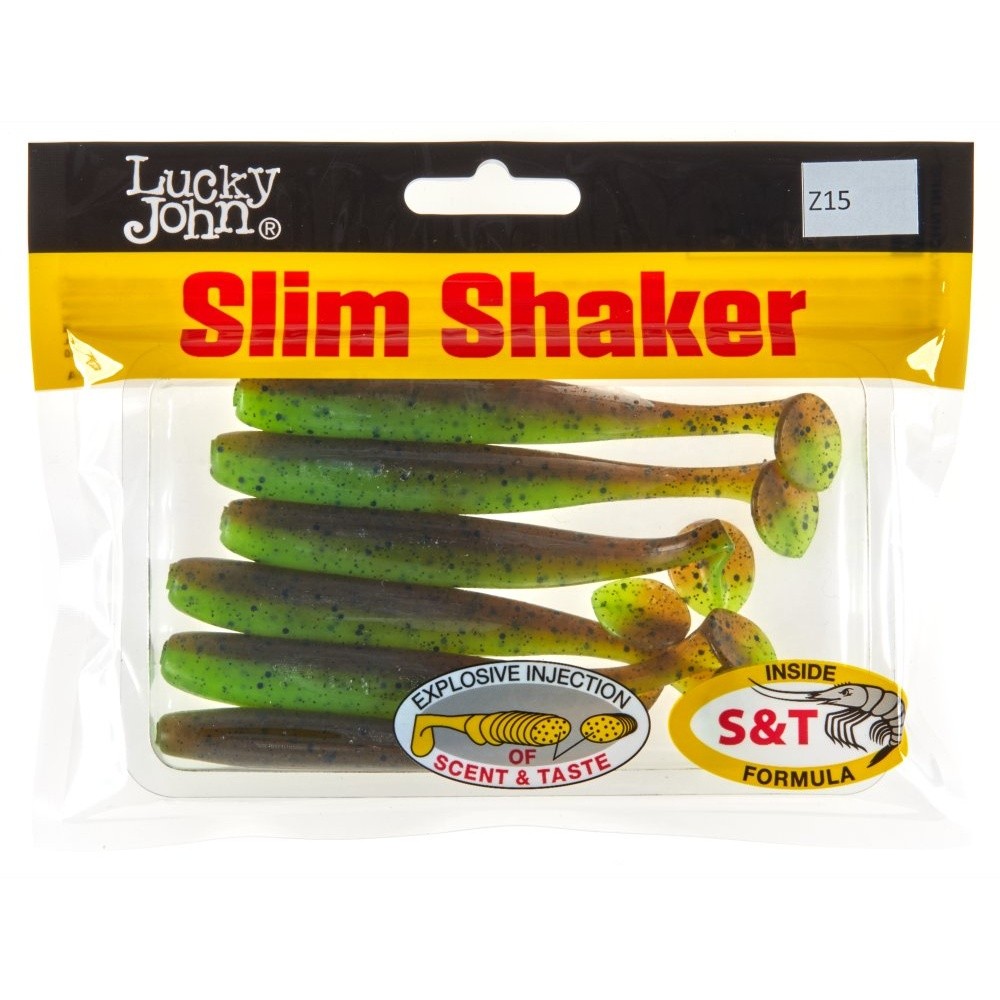 Силиконовая приманка Lucky John Slim Shaker 4in 100 мм 6 шт Z15 Pro Series  140183-Z15 — крупный план
	                                    2
