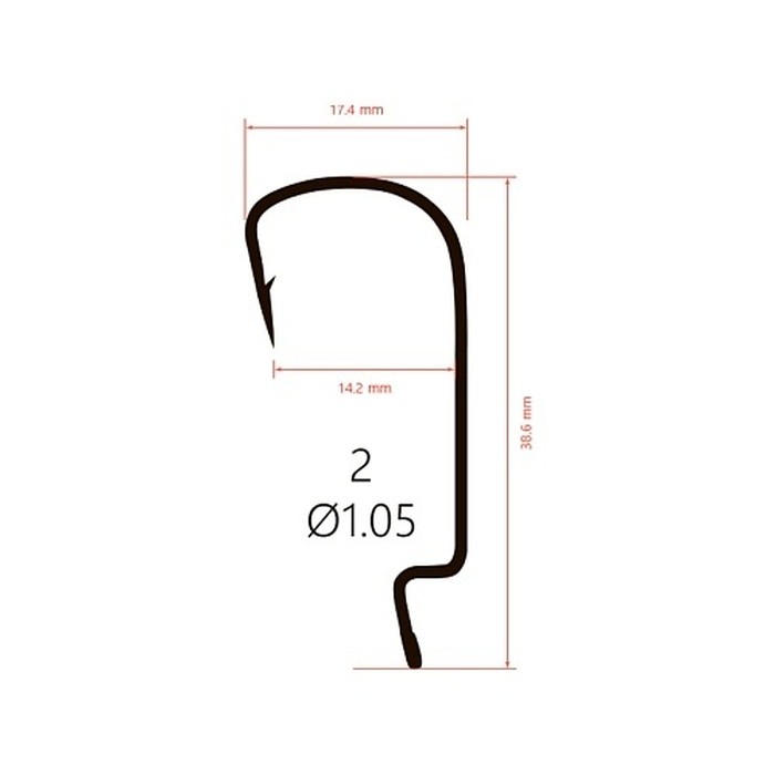 Крючок Офсетный Saikyo BS-3324 №2 10 шт BN   BS-3324BN2-10 — крупный план
	                                    2