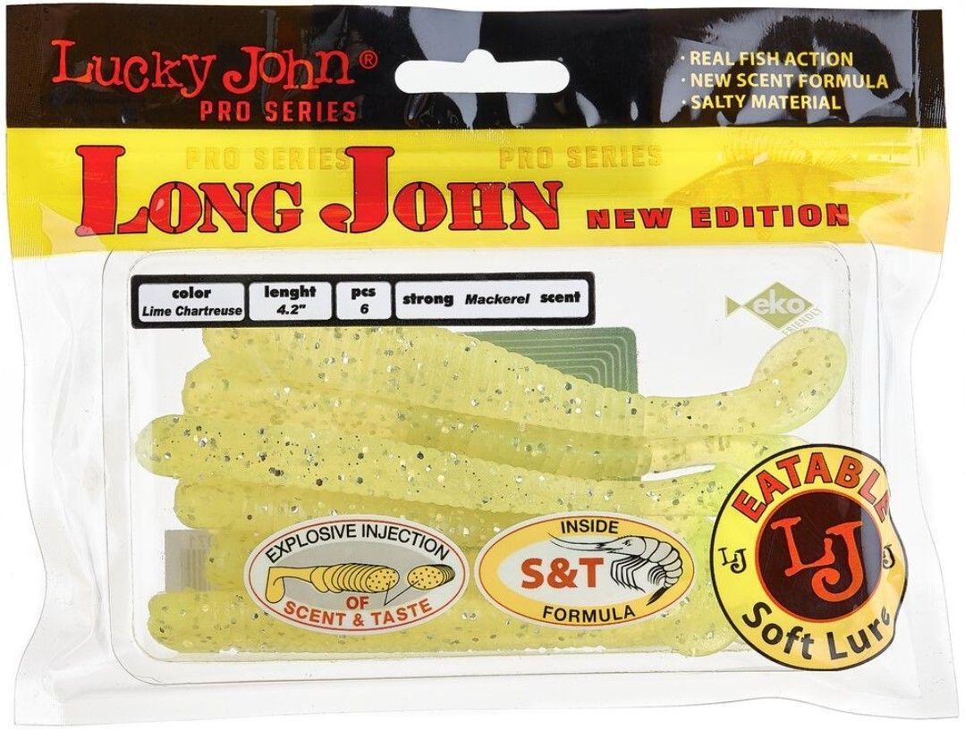 Силиконовая приманка Lucky John Long John 4.2in 107 мм 6 шт 071 Pro Series  140134-071 — крупный план
	                                    2