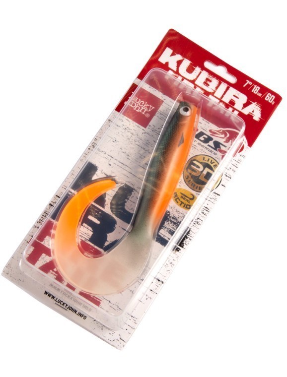 Силиконовая приманка Lucky John Kubira Fire Tail 7.0in 180 мм 1 шт PG40 3D BBS Series  140436-PG40 — крупный план
	                                    2