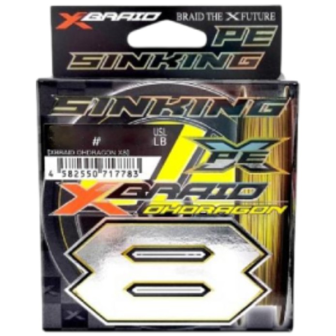Плетеный шнур YGK X-Braid Ohdragon X8 200 м  PE # 1,2 Multicolor 0,185 мм Sinking — характеристики,  особенности конструкции
