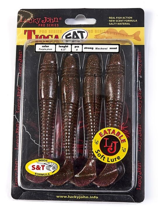 Силиконовая приманка Lucky John Tioga Fat 4.5in 115 мм 4 шт S13 Pro Series  140147-S13 — крупный план
	                                    2