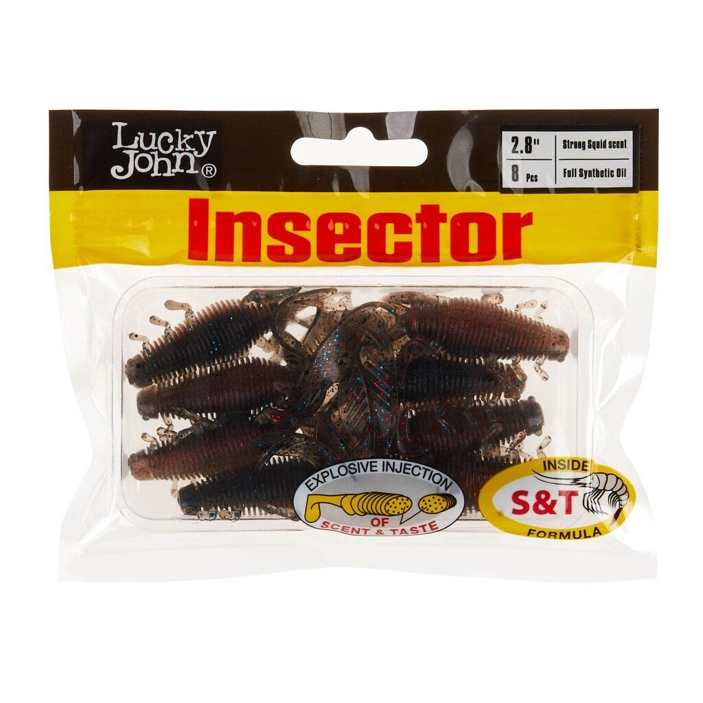 Силиконовая приманка Lucky John Insector 2.8in 70 мм 8 шт T65 Pro Series  140184-T65 — крупный план
	                                    2