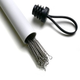 Поводок APS Струна в тубусе 15 см 12 кг  0,33 мм  30 шт — крупный план
	                                    3