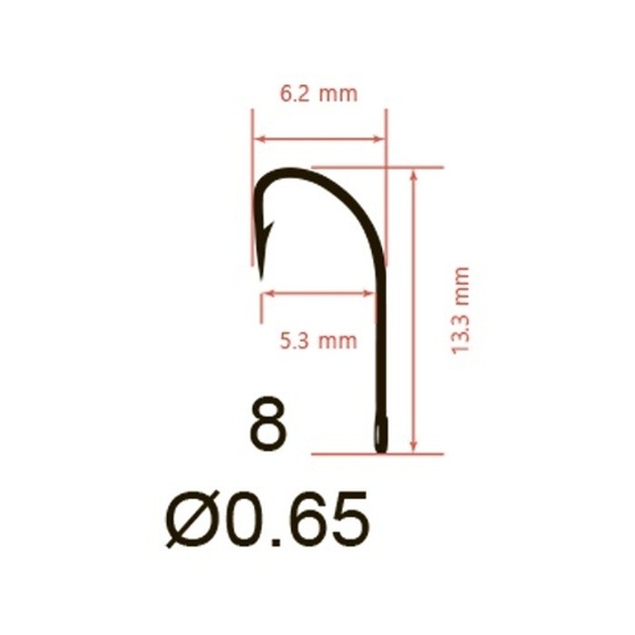 Крючок Одинарный Saikyo KH-11004 Crystal №8 10 шт NI   KH-11004NI8-10 — крупный план
	                                    2