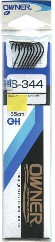 Крючок Одинарный Owner S-344 №2 8 шт Black   ow-S-344BL-2 — крупный план
	                                    1