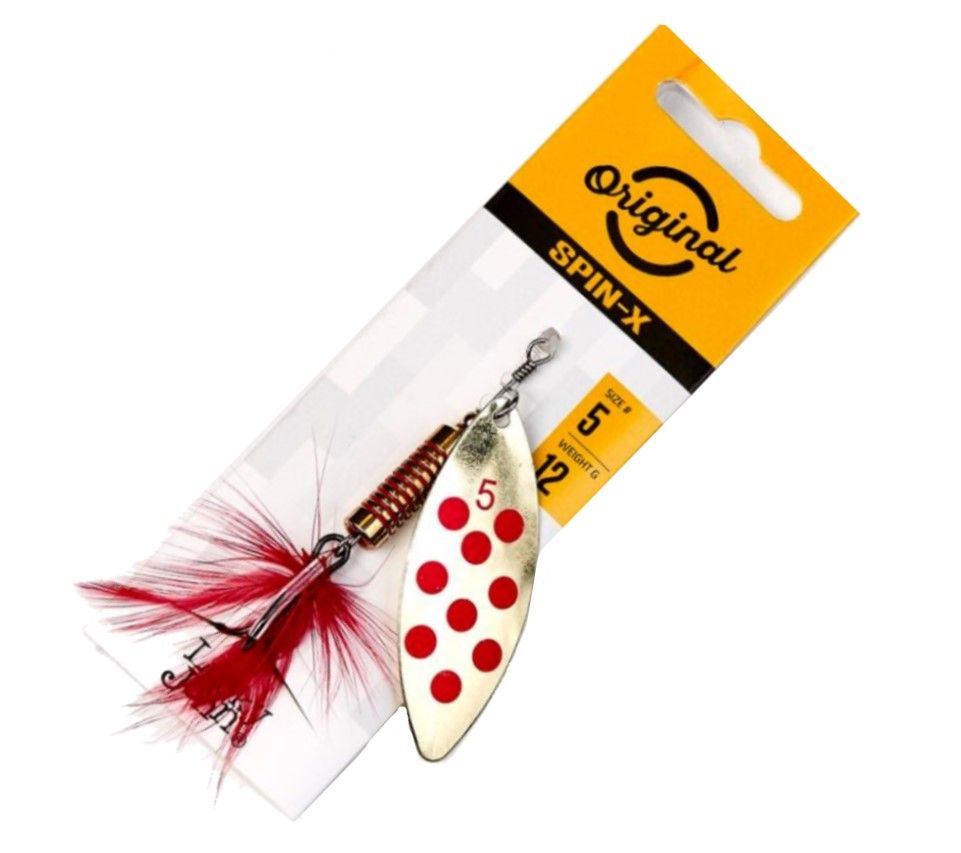 Вращающаяся Блесна Lucky John Spin-X Long №4 9 гр GR   LJSL04-GR — крупный план
	                                    1