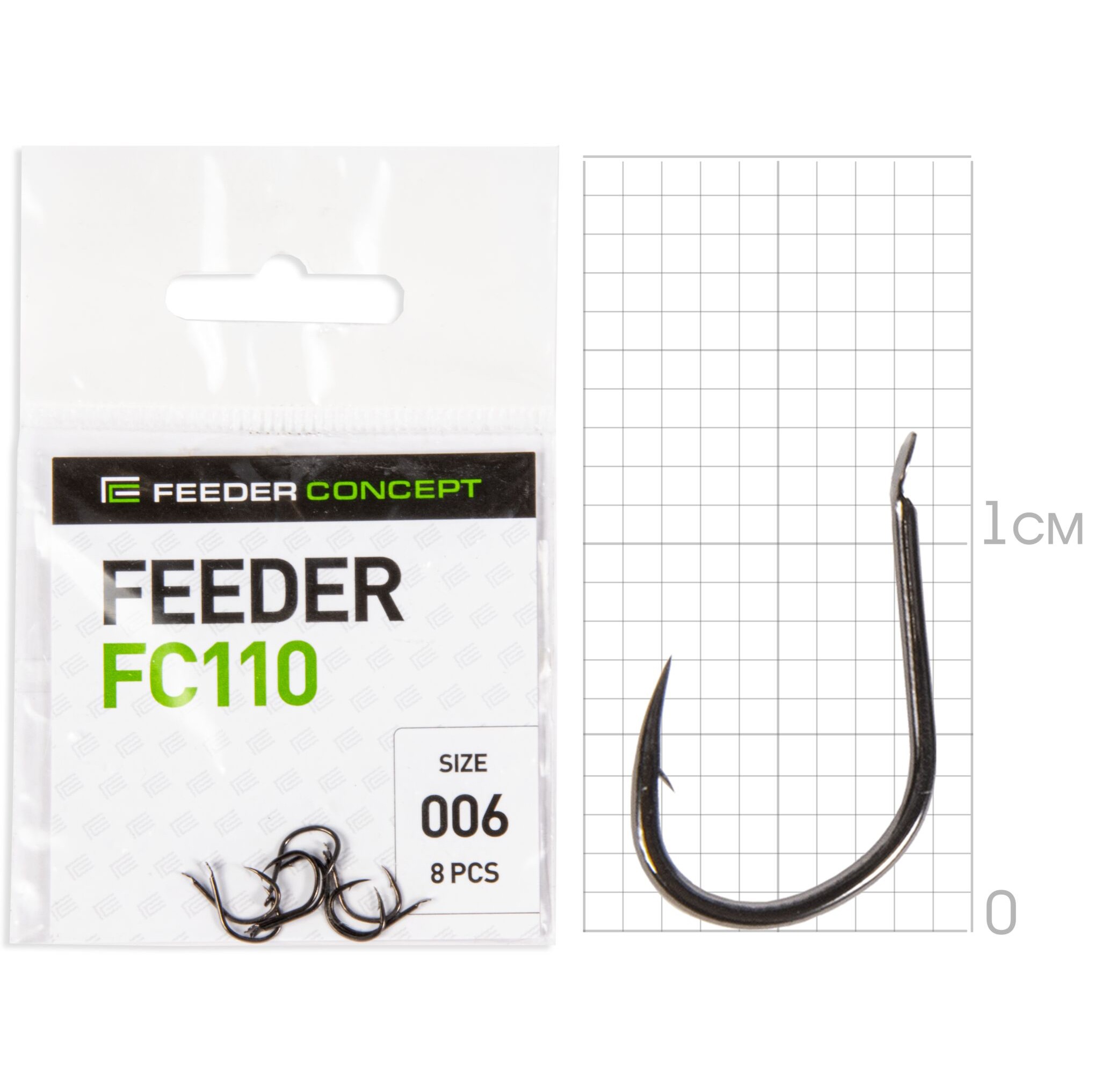 Крючок Одинарный Feeder Concept Feeder FC110 №6 8 шт    FC110-006 — крупный план
	                                    1