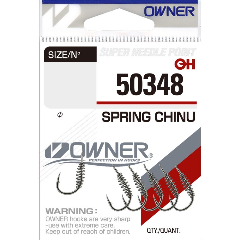 Крючок Одинарный Owner 50348 Spring Chinu №4 7 шт Nickel   50348-04 — крупный план
	                                    1