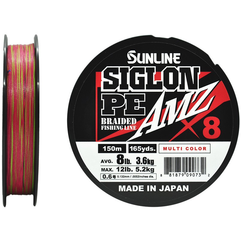 Плетеный шнур Sunline Siglon PE X8 AMZ 150 м  PE # 0,6 Multi Color 0,132 мм — характеристики,
	                                    особенности конструкции