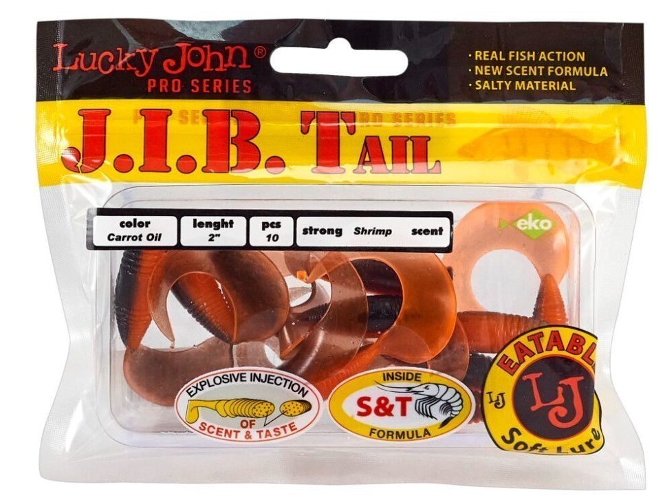 Силиконовая приманка Lucky John J.I.B Tail 2.0in 51 мм 10 шт T28 Pro Series  140122-T28 — крупный план
	                                    2