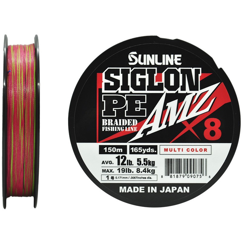 Плетеный шнур Sunline Siglon PE X8 AMZ 150 м  PE # 1 Multi Coilor 0,171 мм — характеристики,
	                                    особенности конструкции