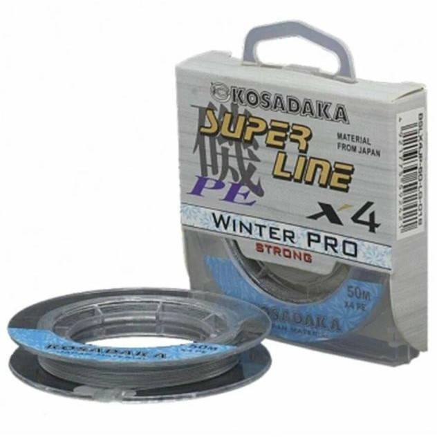 Плетеный шнур Kosadaka Super Line PE X4 Winter Pro 50 м  0,08 мм   BSLX4JP-50-LG-008 — крупный план
	                                    1