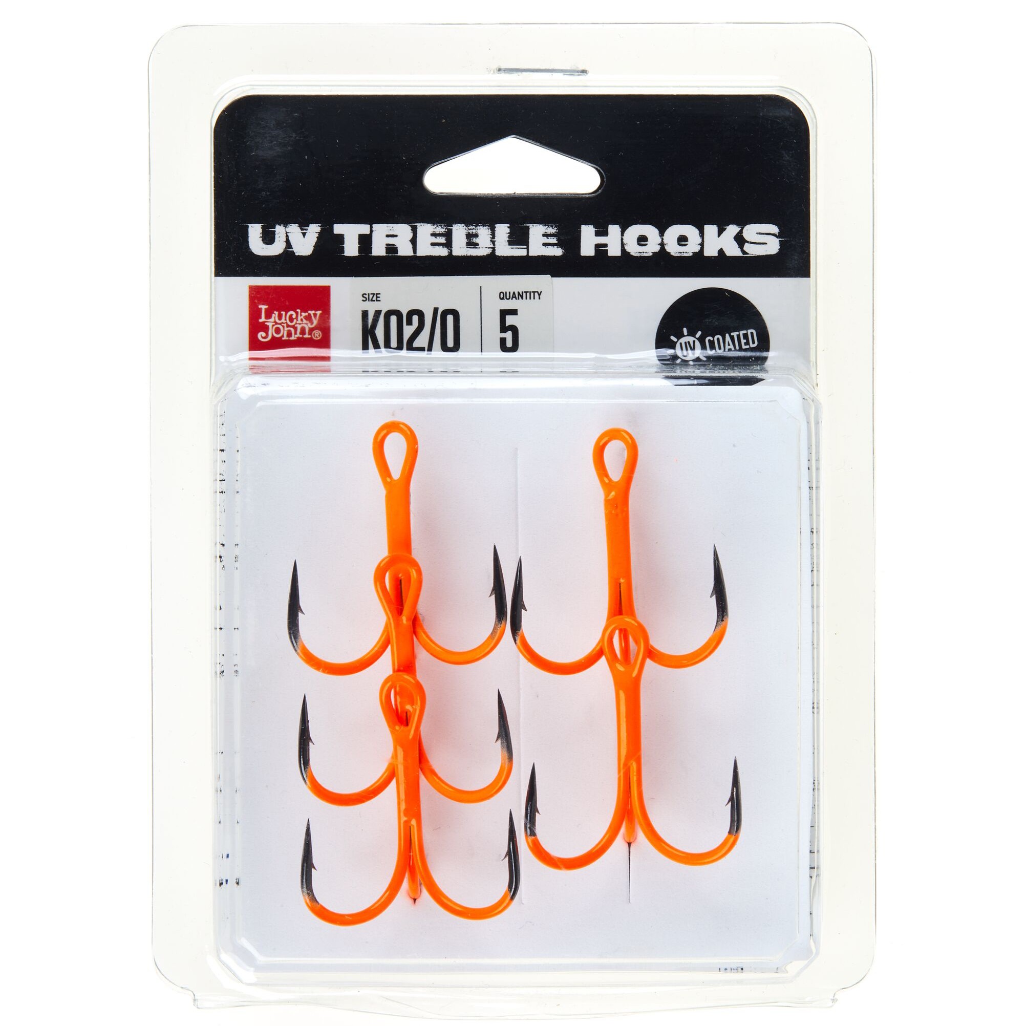 Крючок Тройной Lucky John Orange UV LJH201 №2/0 5 шт UL   LJ20101-K020 — крупный план
	                                    1