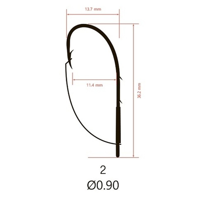 Крючок Одинарный Saikyo KH-12001 №2 10 шт BN   KH-12001BN2-10 — крупный план
	                                    2