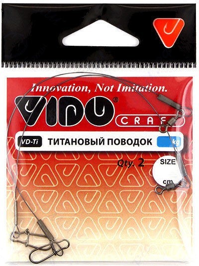 Поводок Vido Craft VD-TI 25 см 22 кг  0,5 мм  2 шт Титановый  VD-Ti-050-22-25 — характеристики,  особенности конструкции