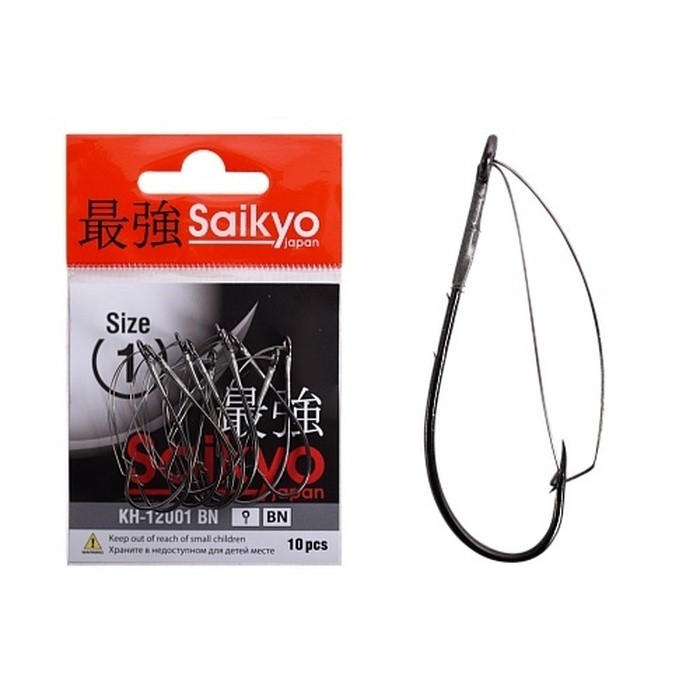 Крючок Одинарный Saikyo KH-12001 №1 10 шт BN   KH-12001BN1-10 — характеристики,  особенности конструкции