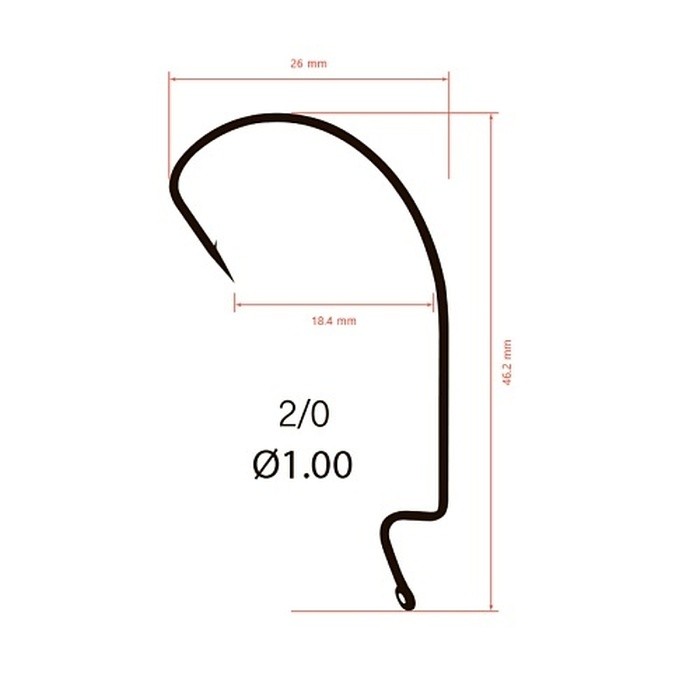Крючок Офсетный Saikyo BS-3315 №2/0 10 шт BN   BS-3315BN2/0-10 — крупный план
	                                    2