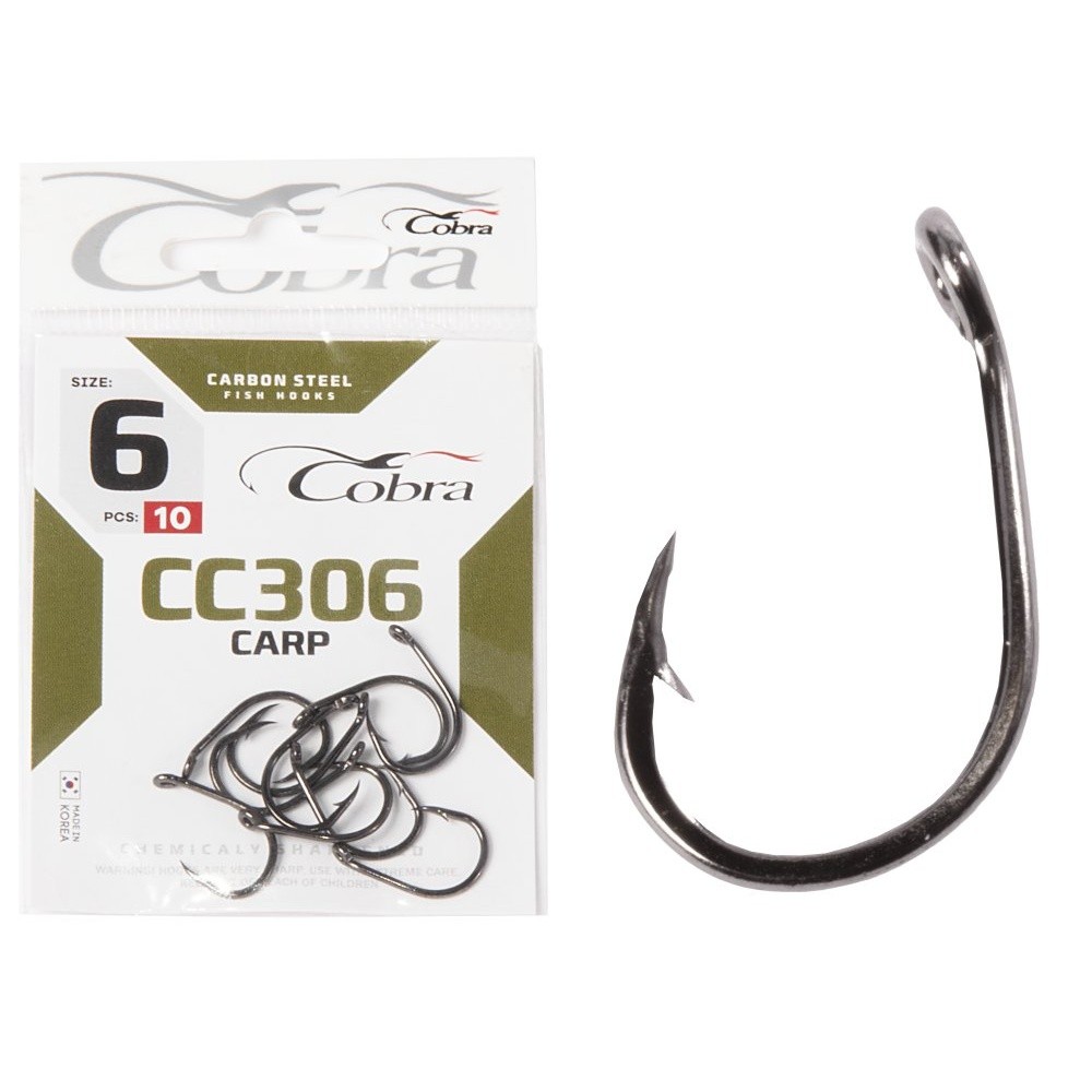 Крючок Одинарный Cobra Carp Koi CC306 №6 10 шт    CC306-006 — крупный план
	                                    1