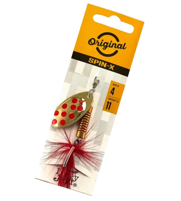 Вращающаяся Блесна Lucky John Spin-X Round №4 11 гр GR   LJSR04-GR — крупный план
	                                    2