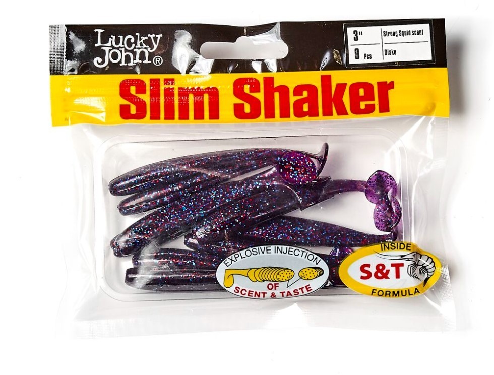 Силиконовая приманка Lucky John Slim Shaker 3in 76 мм 9 шт S63 Pro Series  140182-S63 — крупный план
	                                    2