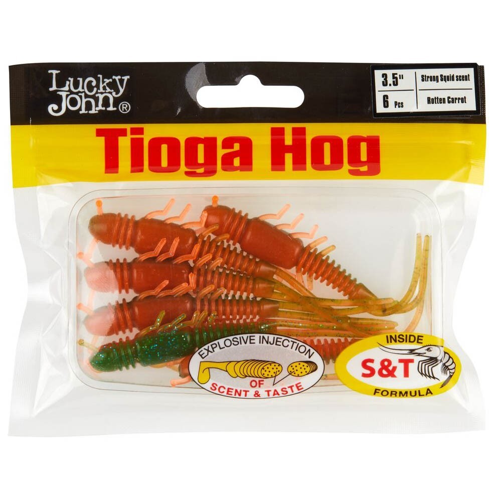 Силиконовая приманка Lucky John Tioga Hog 3.5in 89 мм 6 шт T56 Pro Series  140195-T56 — крупный план
	                                    2