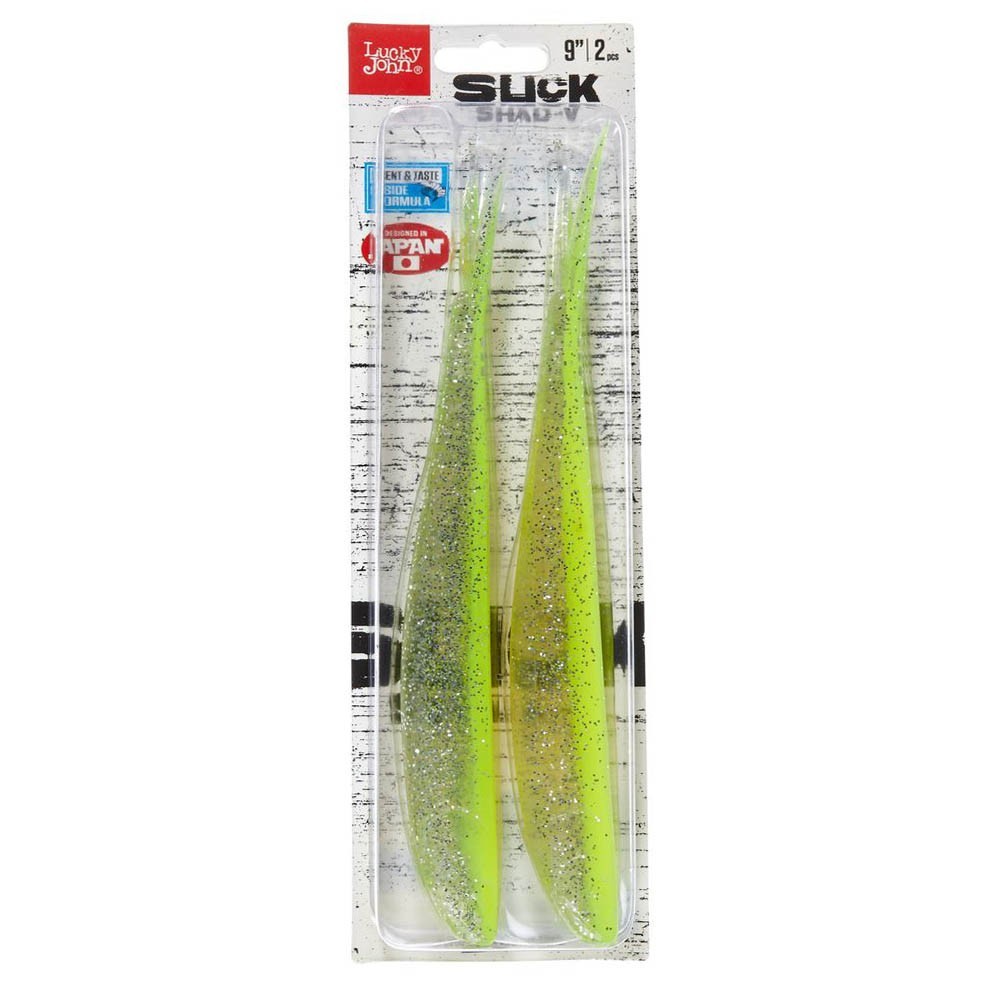 Силиконовая приманка Lucky John Slick Shad-V 9.0in 228 мм 2 шт 008 3D Series  140425-008 — крупный план
	                                    2