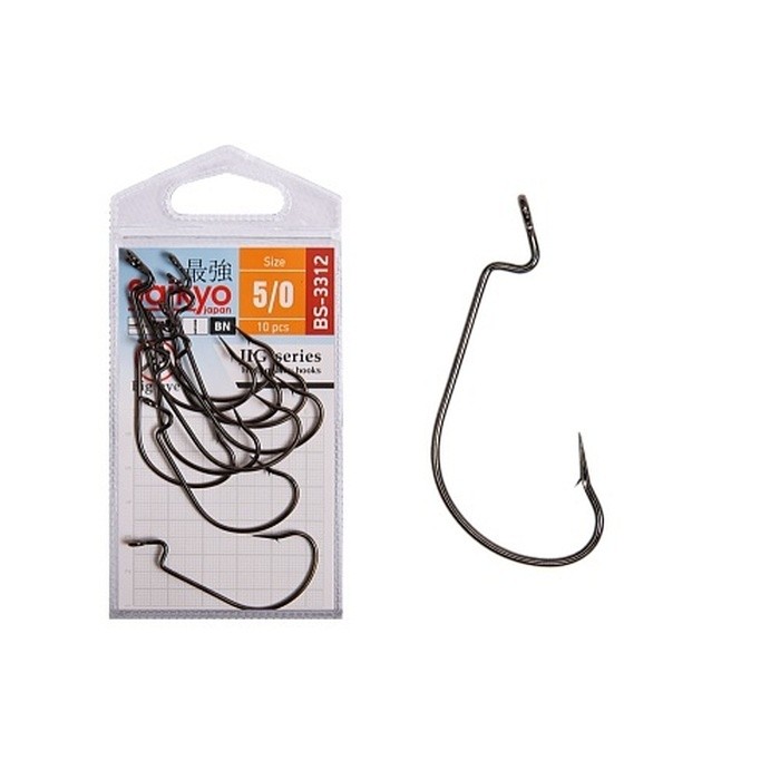 Крючок Офсетный Saikyo BS-3312 №5/0 10 шт BN   BS-3312BN5/0-10 — характеристики,  особенности конструкции