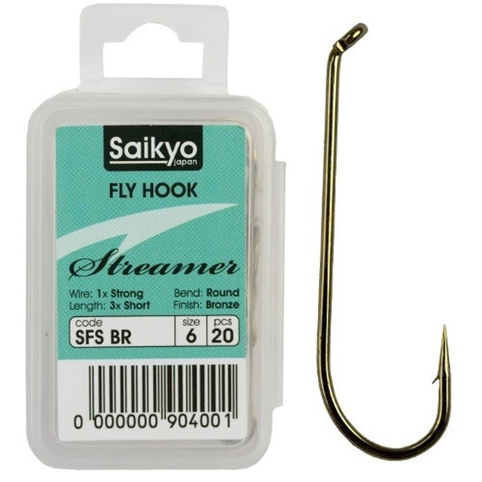 Крючок Одинарный Saikyo KH-71472 Streamer №6 20 шт BR   71472SFSBR6-20 — характеристики,  особенности конструкции