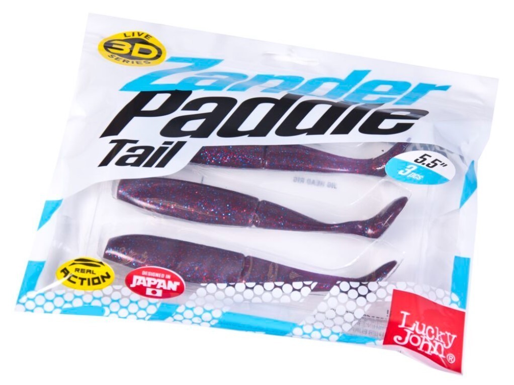 Силиконовая приманка Lucky John Zander Paddle Tail 5.5in 140 мм 3 шт Z10 3D Series  140431-Z10 — крупный план
	                                    2